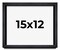 15x12 Shadow Box 1" Depth Black Picture Frame - UV Acrylic, Backing, Hanging Hardware